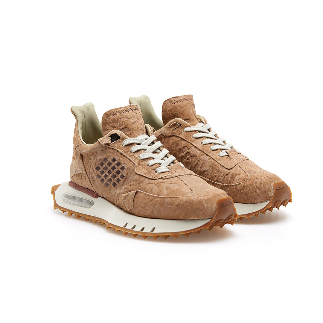 Space Race - Waxed Printed Suede