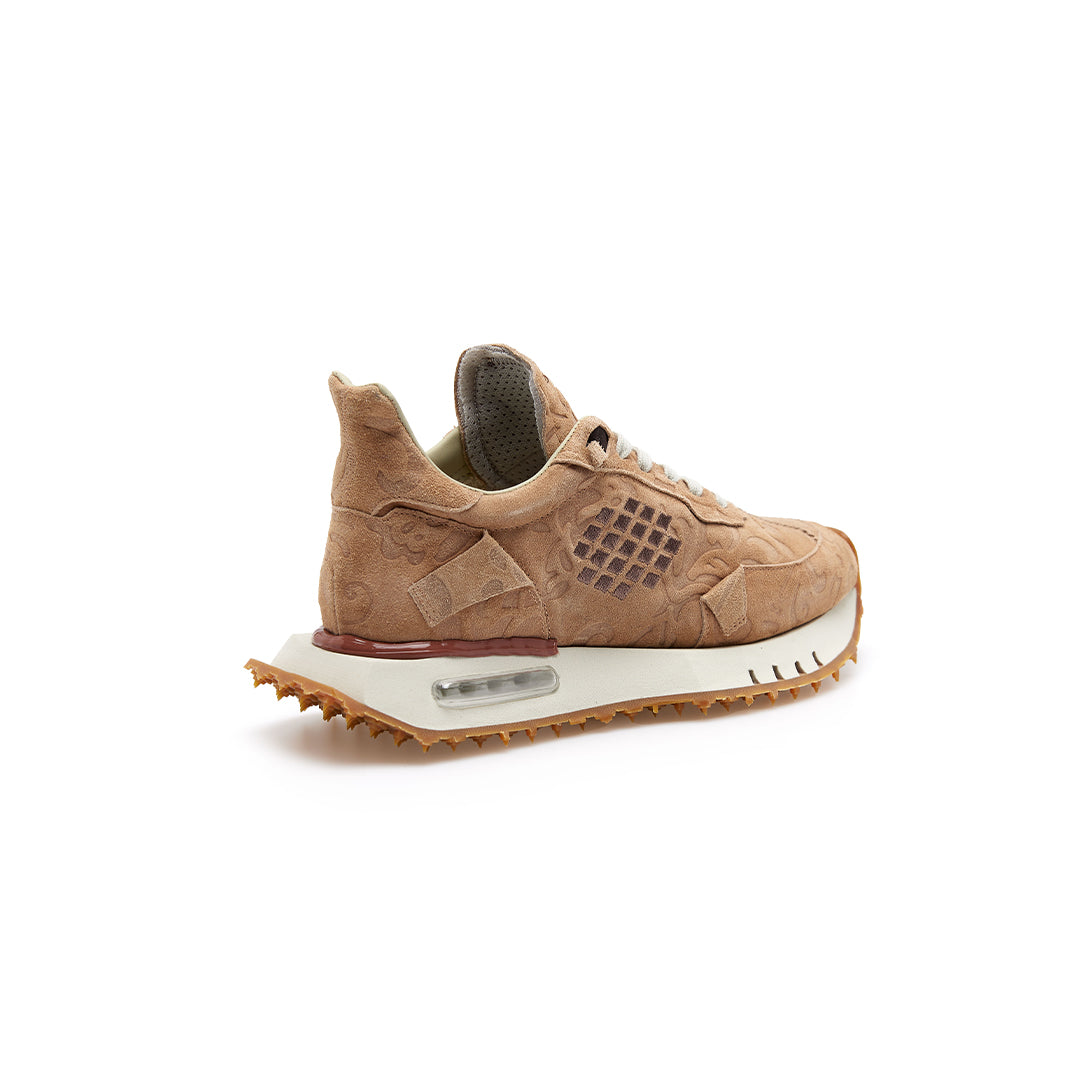 Space Race - Waxed Printed Suede